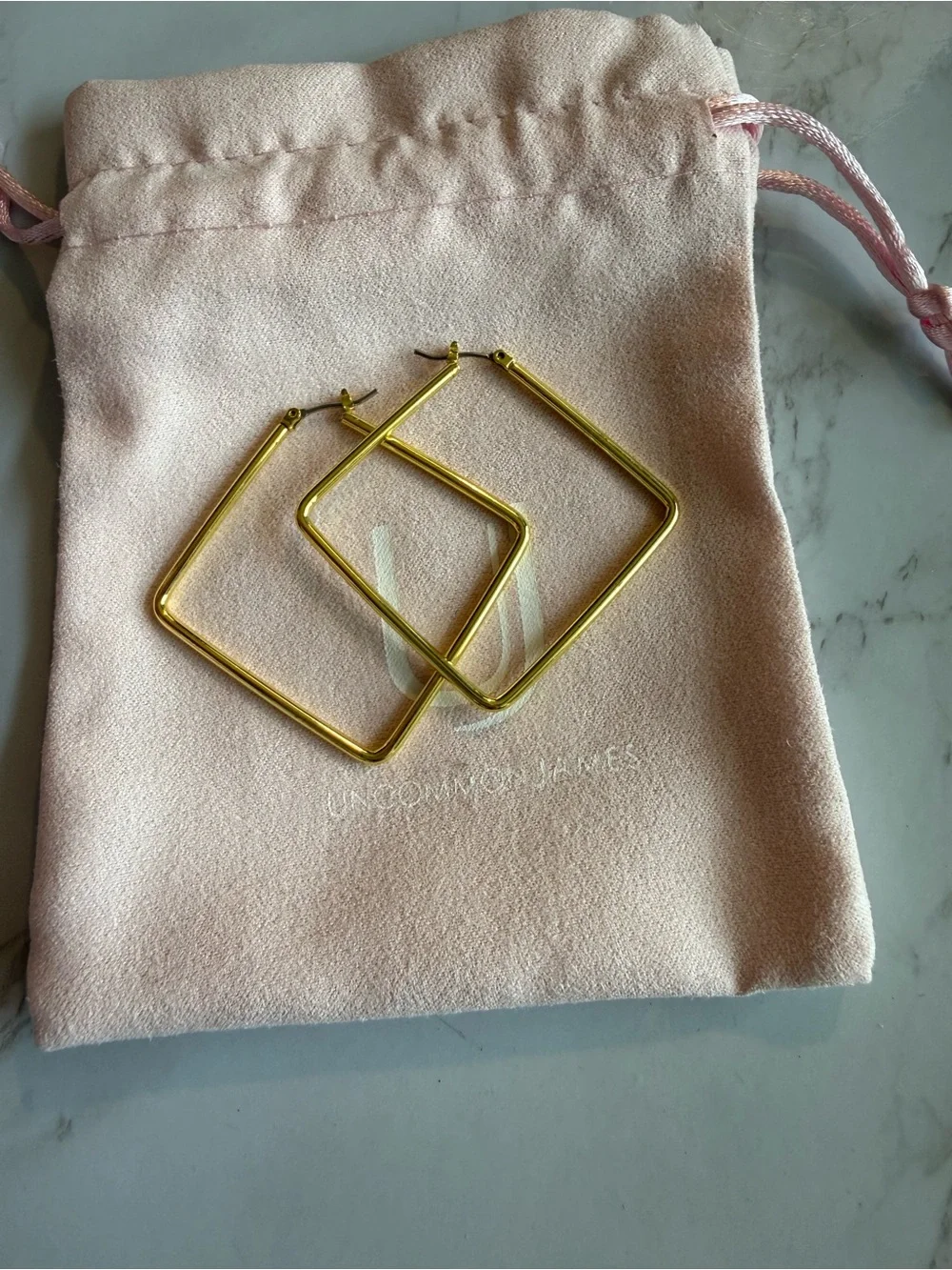 Uncommon James Gold Square Hoop Earrings Medium